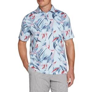 Walter Hagen Men's Soft Blue Clubhouse AirBrush Print Golf Polo Shirt Size L